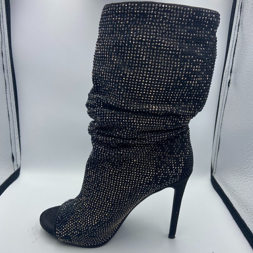 Jessica Simpson Rhinestone Rinnah Calf Booties Open Toes Size 6